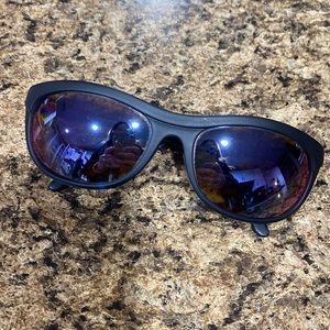 Revo Vintage Sunglasses 870/001 Executive Wrap Black Stealth Mirrored Lense